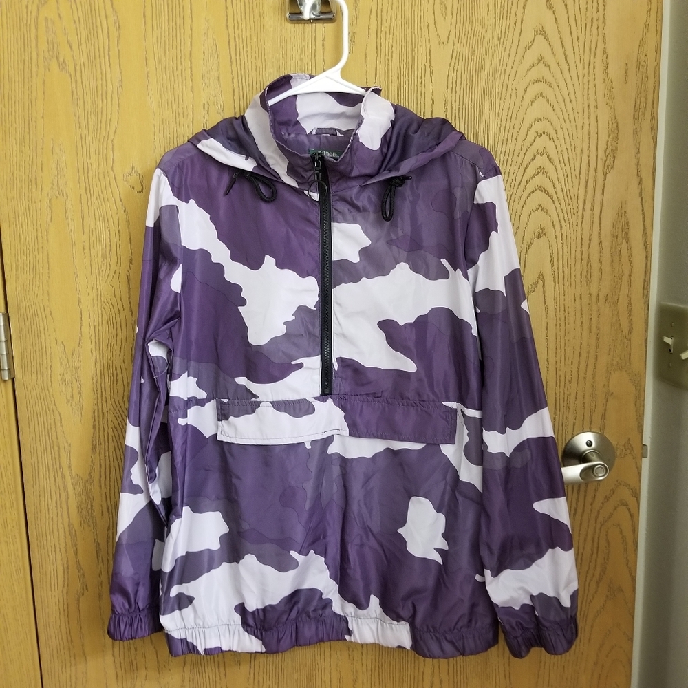 Wild Fable Purple Camouflage Pullover Windbreaker Jacket with Hood